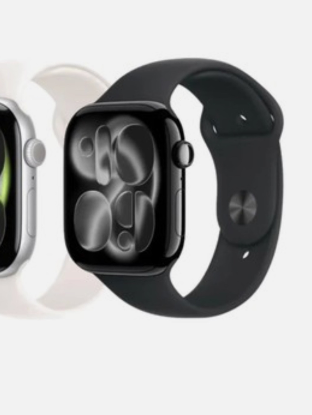 Apple Watch Series 10 GPS, 42mm Jet Black Aluminum Case with Midnight Sky Nike